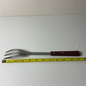 Stainless Steel Carving Fork with Red Handle